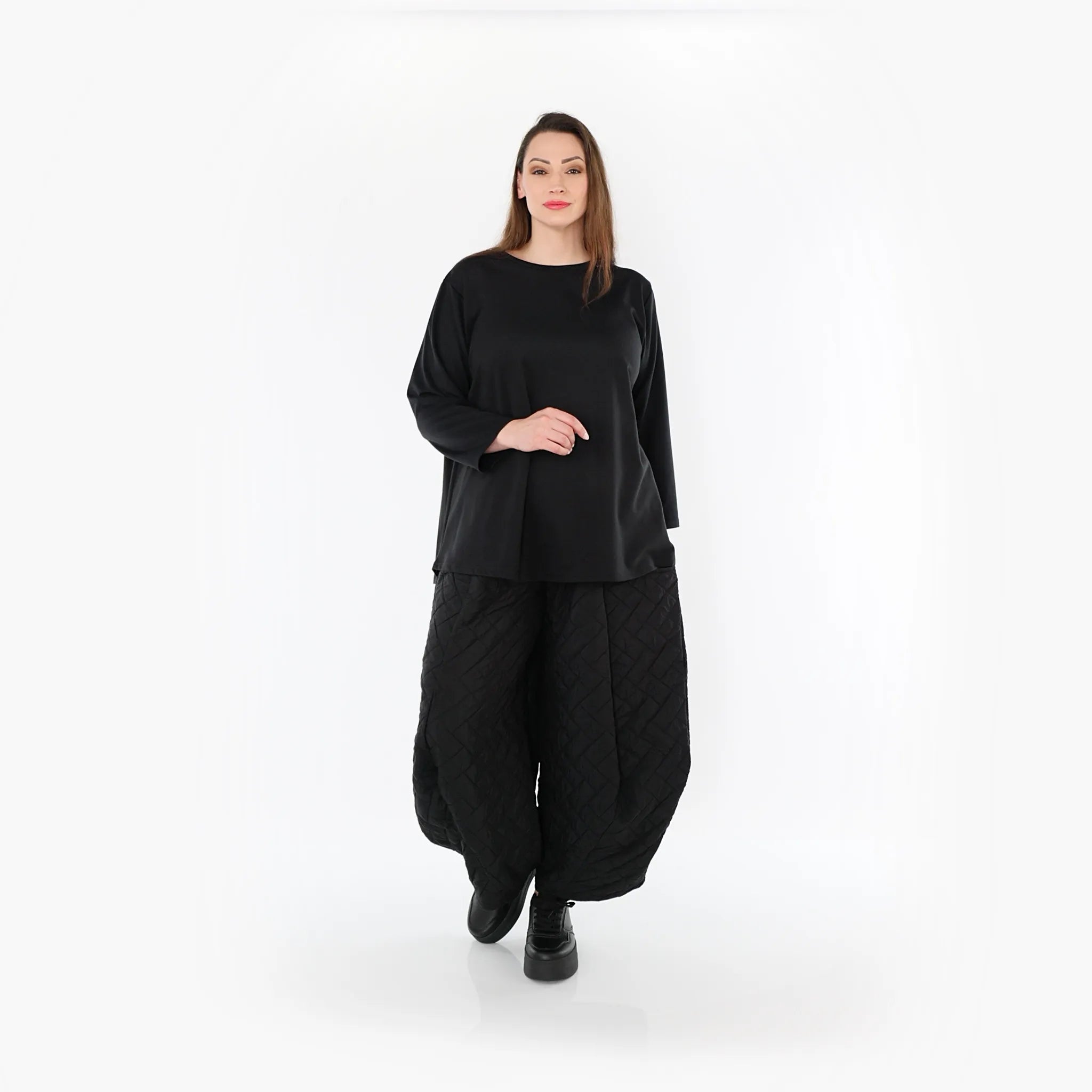  Ballonhose von AKH Fashion aus Materialmix, 1448.08069, Schwarz, Kariert, Schick, Modern