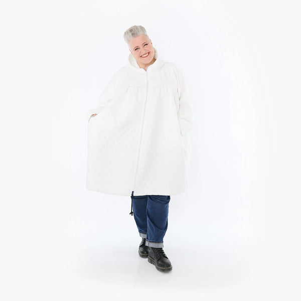  Ballonjacke von AKH Fashion aus Materialmix, 1450.07045, Weiß, Jacquard, Schick, Modern