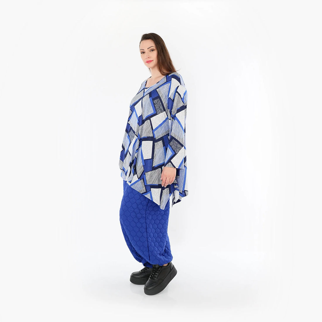  Ballonhose von AKH Fashion aus Materialmix, 1450.08067, Royalblau, Jacquard, Schick