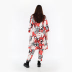  A-Form Jacke von AKH Fashion aus Materialmix, 1451.06970, Rot/Weiß/Schwarz, Punkte, Schick