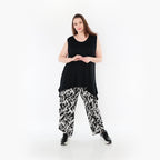  Ballonhose von AKH Fashion aus Materialmix, 1453.08069, Schwarz/Weiß, Abstrakt, Schick