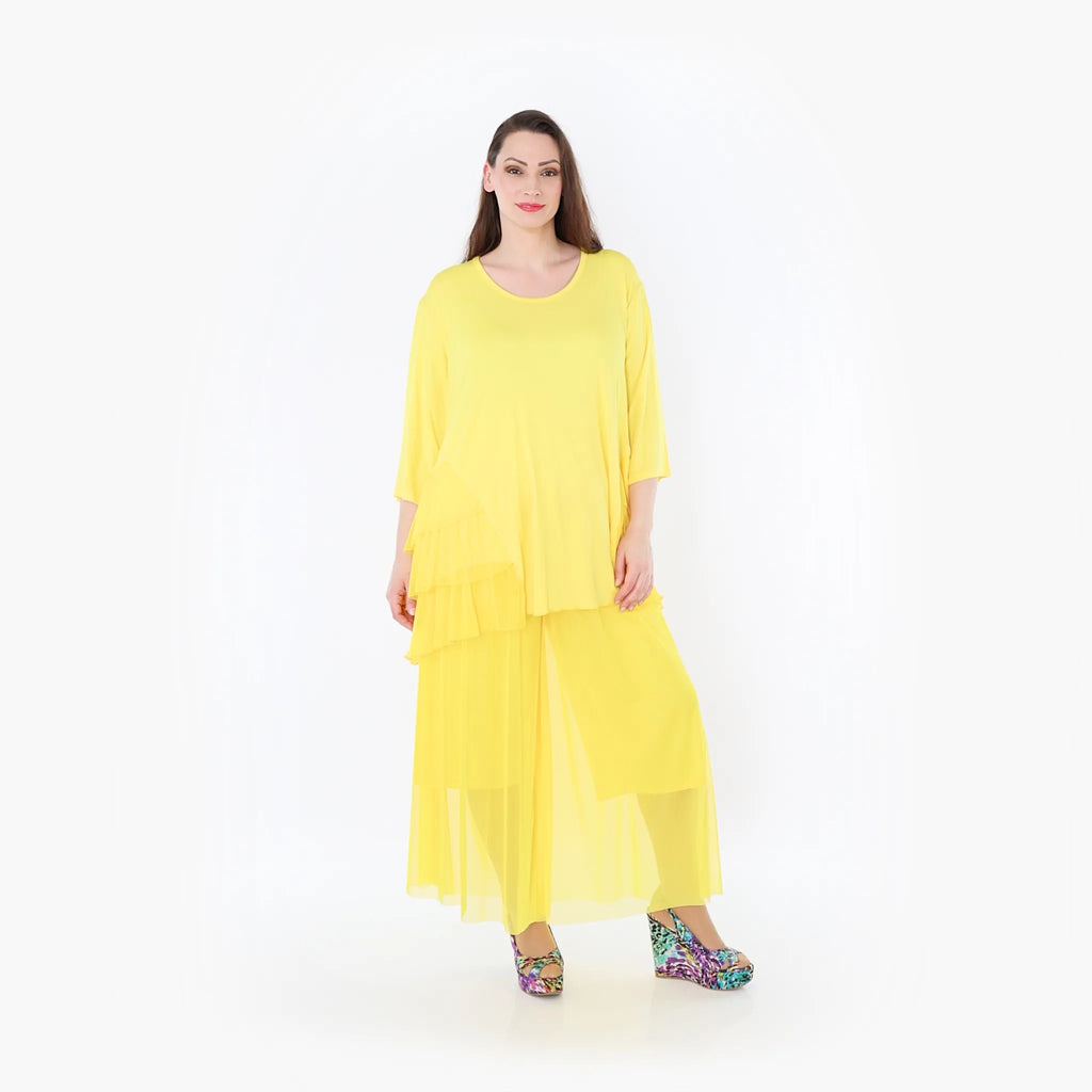  A-Form Bigshirt von AKH Fashion aus Materialmix, 1457.06862, Gelb, Ausgefallen, Zeitlos