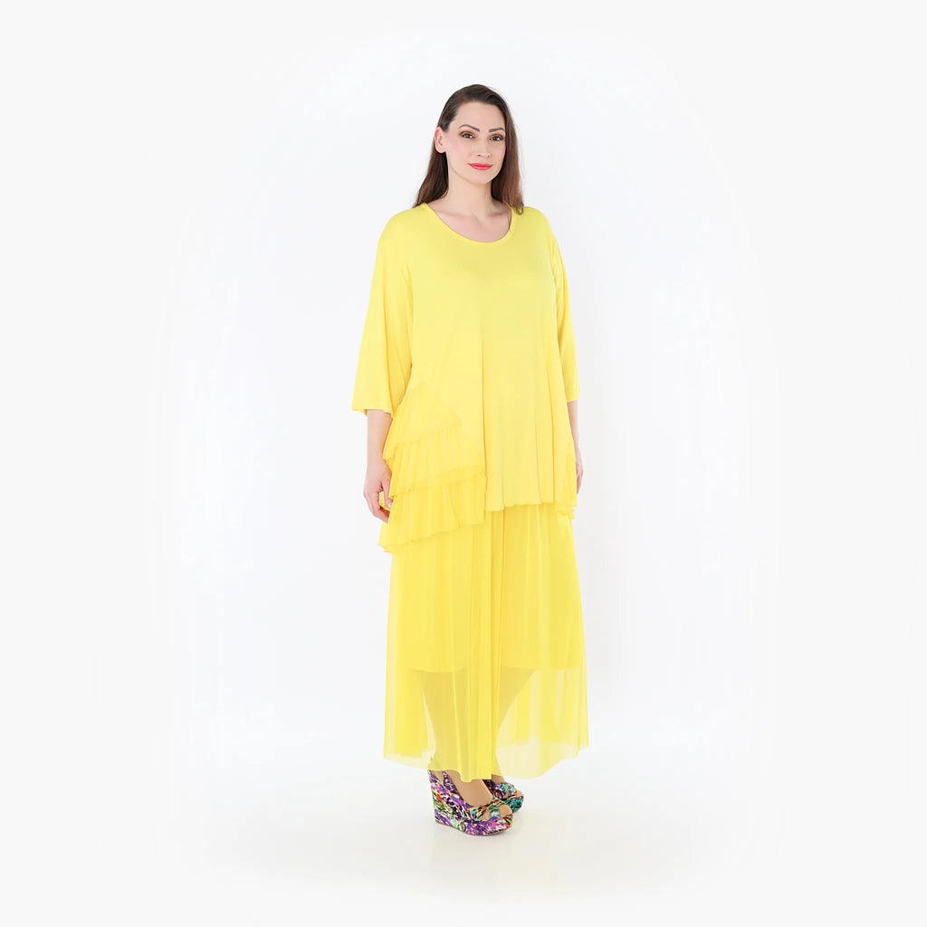  A-Form Bigshirt von AKH Fashion aus Materialmix, 1457.06862, Gelb, Ausgefallen, Zeitlos