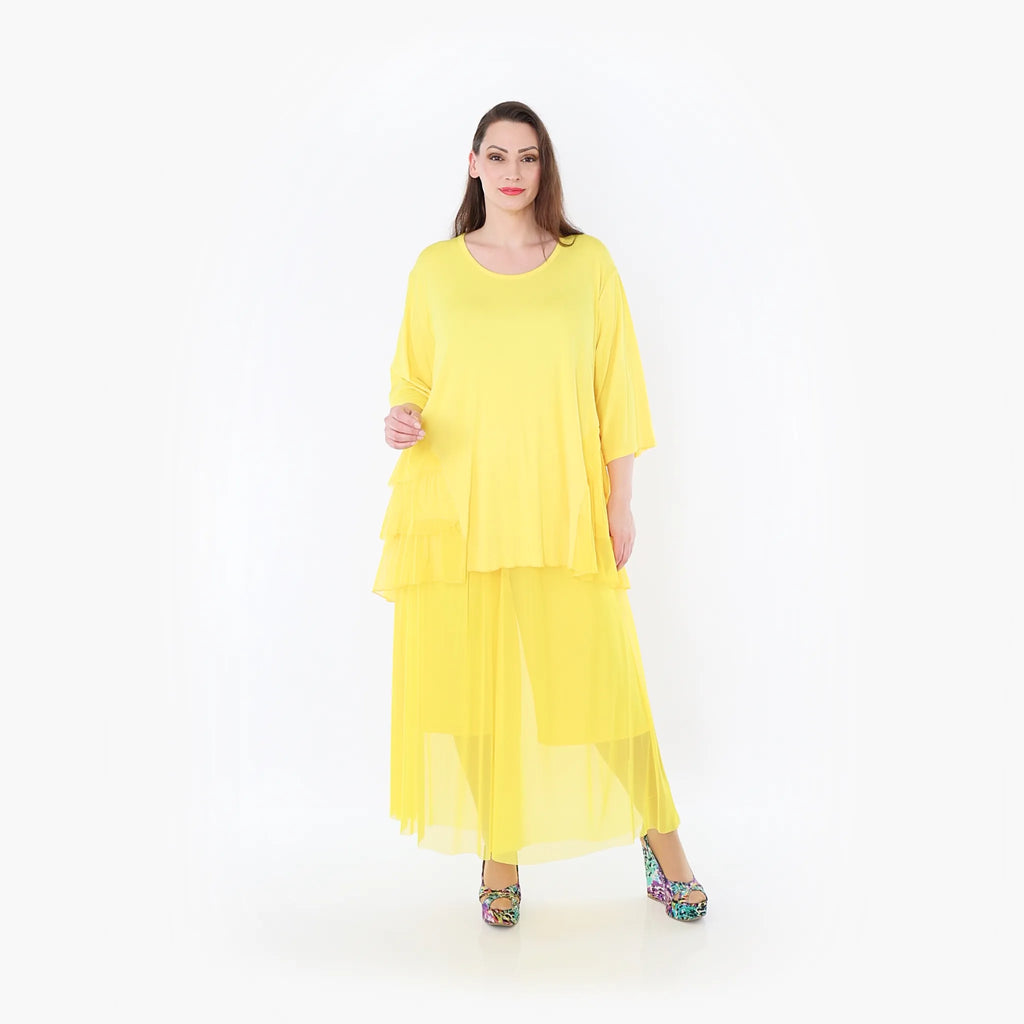  A-Form Bigshirt von AKH Fashion aus Materialmix, 1457.06862, Gelb, Ausgefallen, Zeitlos