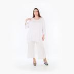  A-Form Bigshirt von AKH Fashion aus Materialmix, 1457.06862, Weiß, Ausgefallen, Zeitlos