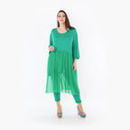  AKH Fashion Kleid in gerader Form, aus Materialmix, 1457.07046, Grün, Ausgefallen, Zeitlos