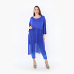  AKH Fashion Kleid in gerader Form, aus Materialmix, 1457.07046, Royalblau, Ausgefallen