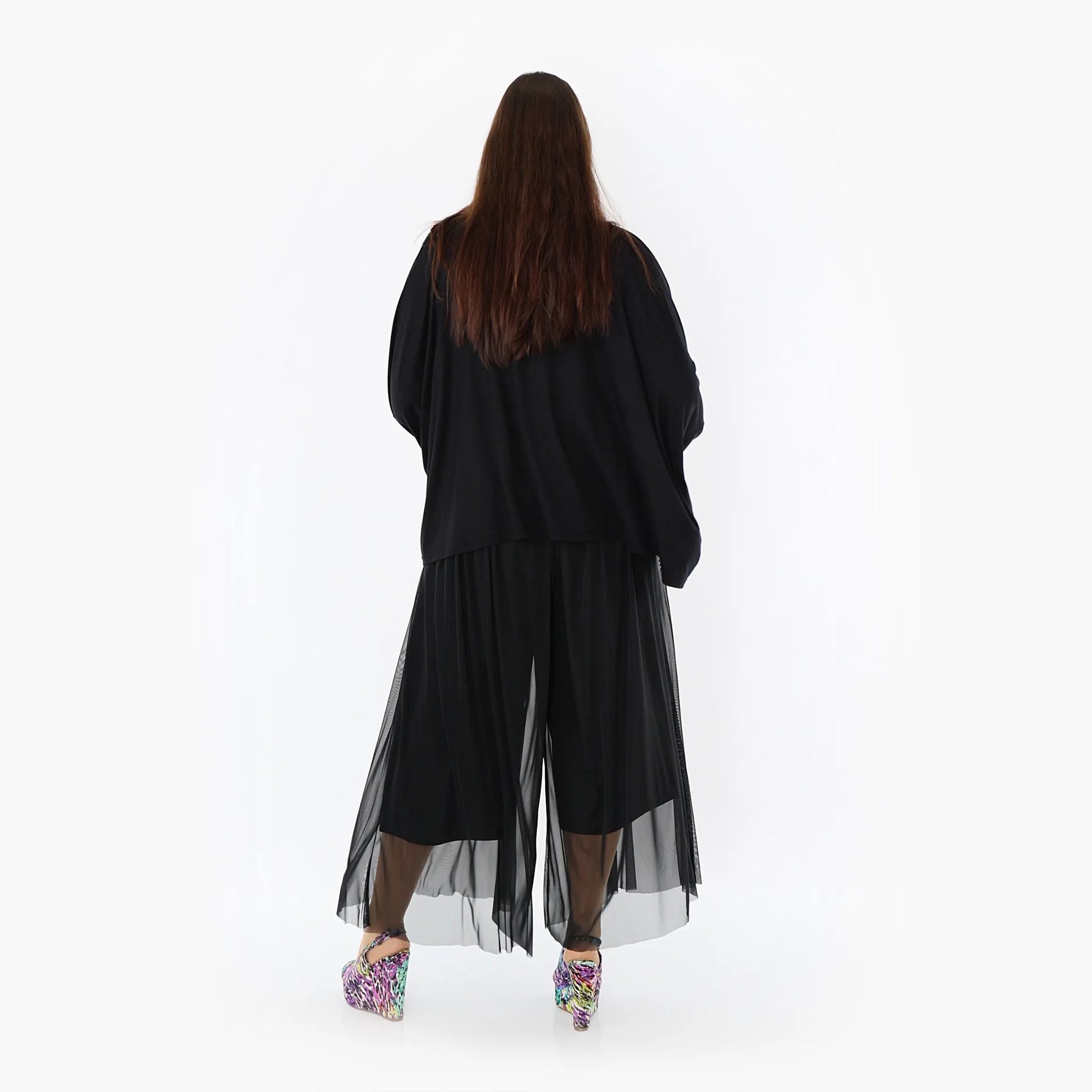  AKH Fashion Hose in gerader Form, aus Materialmix, 1457.07047, Schwarz, Ausgefallen