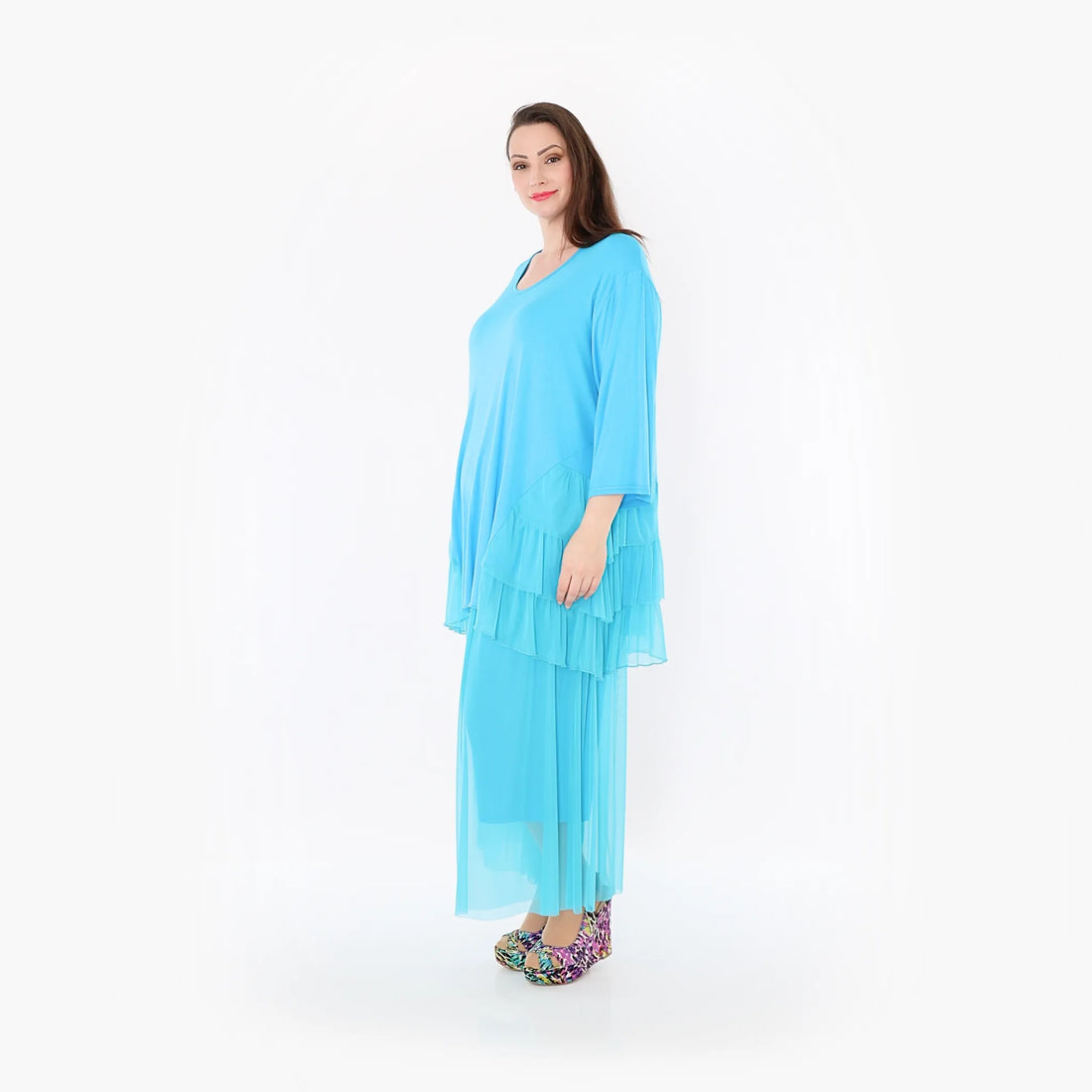 AKH Fashion Hose in gerader Form, aus Materialmix, 1457.07047, Türkis, Ausgefallen, Schick