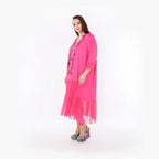  A-Form Kleid von AKH Fashion aus Materialmix, 1457.07048, Fuchsia, Ausgefallen, Zeitlos