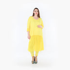  A-Form Kleid von AKH Fashion aus Materialmix, 1457.07048, Gelb, Ausgefallen, Zeitlos