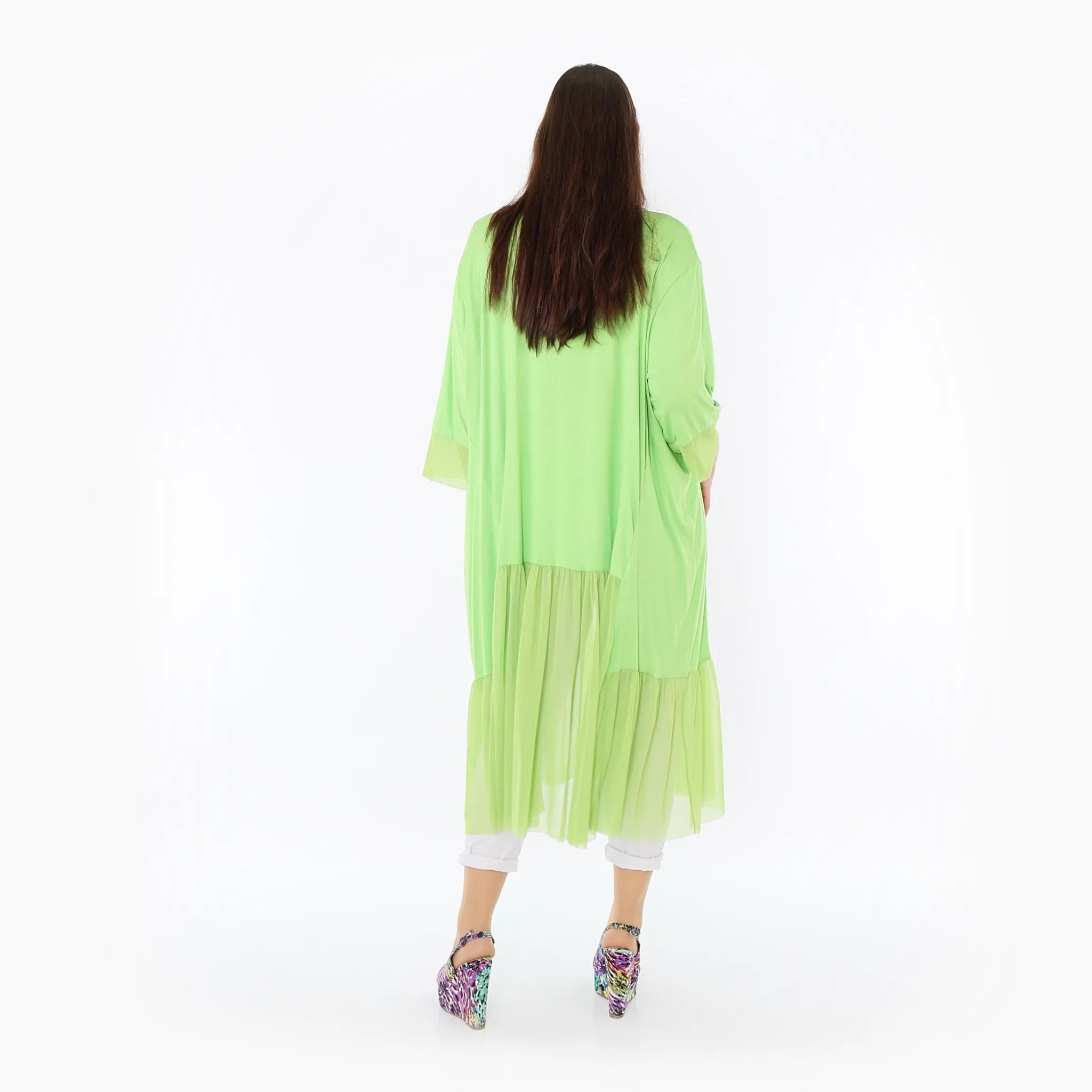  A-Form Kleid von AKH Fashion aus Materialmix, 1457.07048, Lime, Ausgefallen, Zeitlos