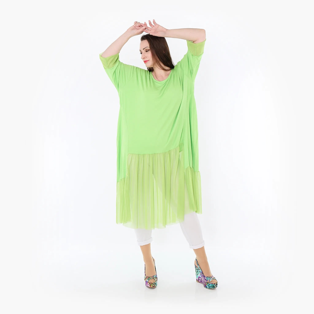  A-Form Kleid von AKH Fashion aus Materialmix, 1457.07048, Lime, Ausgefallen, Zeitlos