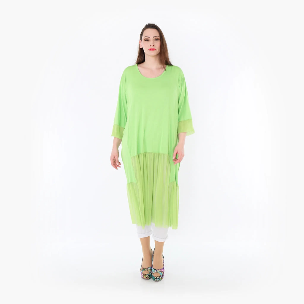  A-Form Kleid von AKH Fashion aus Materialmix, 1457.07048, Lime, Ausgefallen, Zeitlos