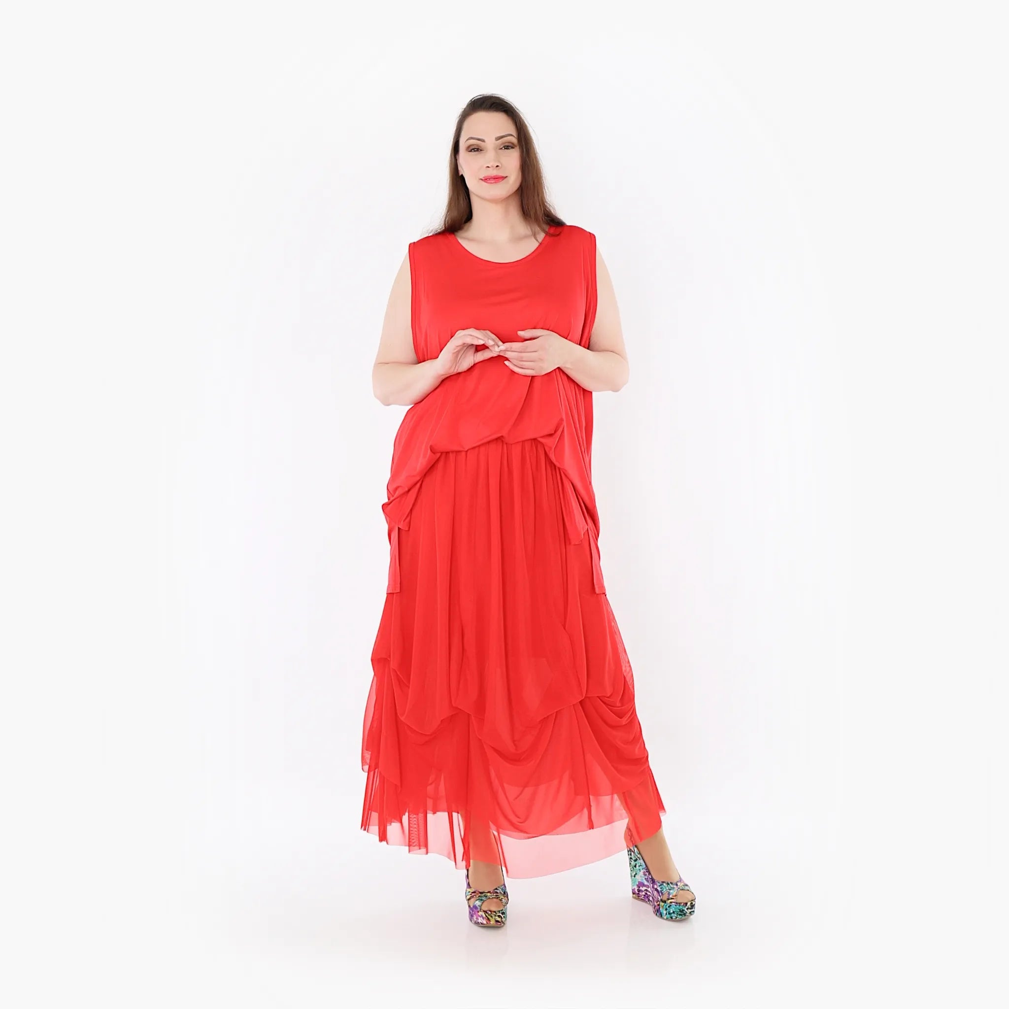  Ballonrock von AKH Fashion aus Materialmix, 1457.07049, Rot, Ausgefallen, Zeitlos, Schick