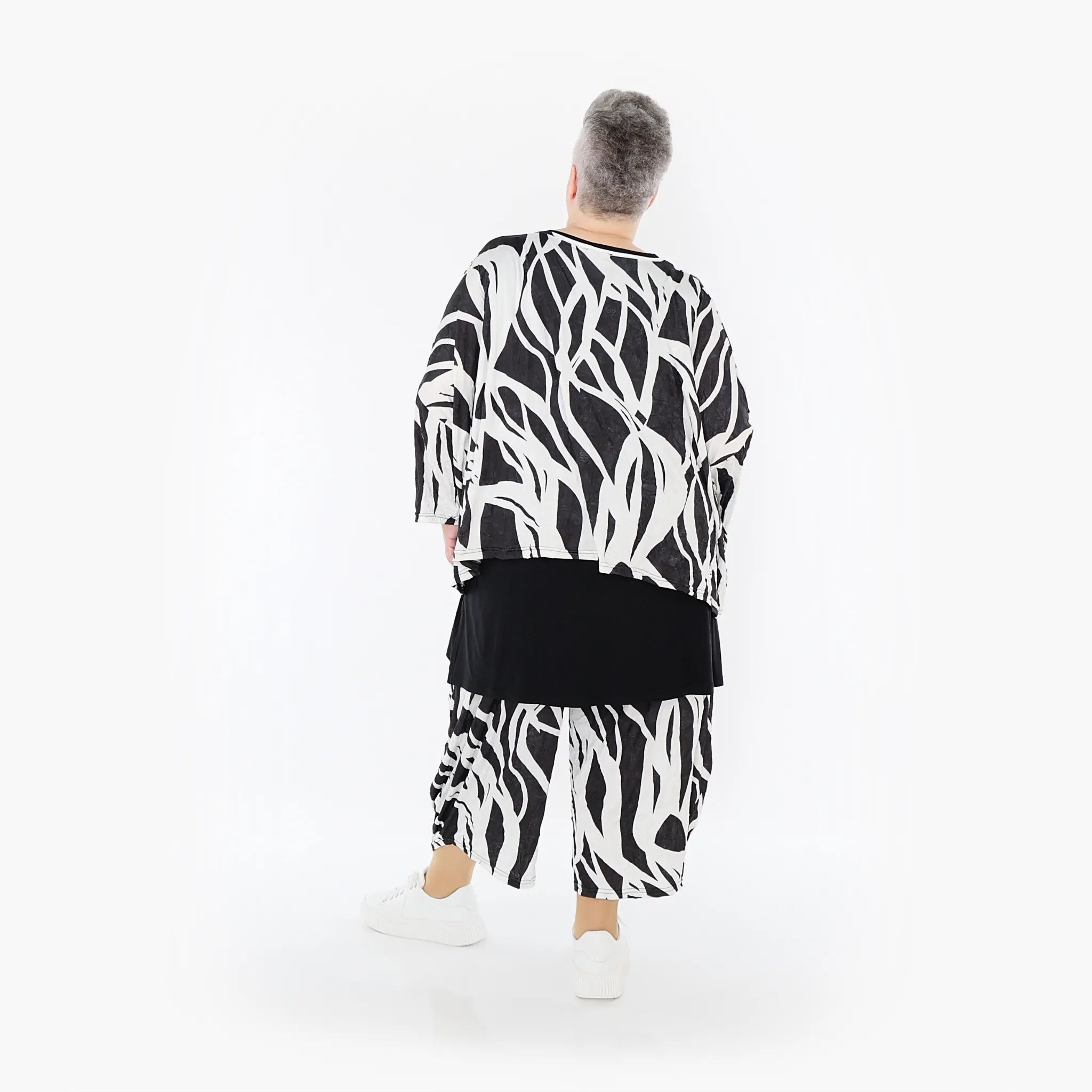  Ballonhose von AKH Fashion aus Viskose, 1460.08069, Schwarz/Weiß, Zebra, Ausgefallen