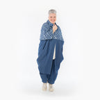  Ballonmantel von AKH Fashion aus Baumwolle, 1464.07055, Jeansblau/Grau, Raute, Schick