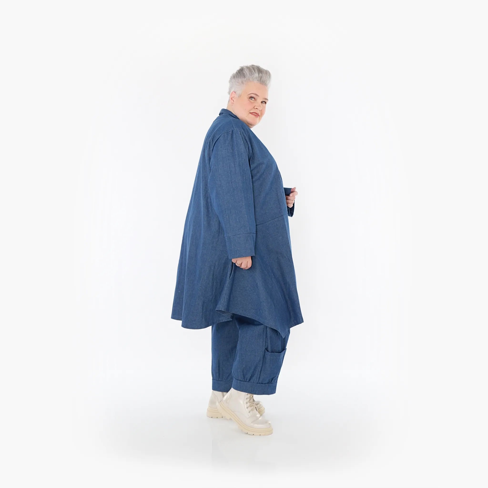  A-Form Cardigan von AKH Fashion aus Polyester, 1466.07040, Jeansblau, Ausgefallen, Zeitlos