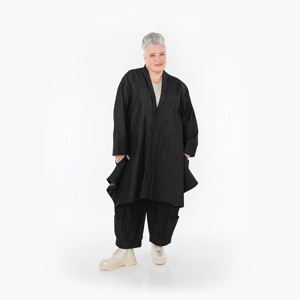  A-Form Cardigan von AKH Fashion aus Polyester, 1466.07040, Schwarz, Ausgefallen, Zeitlos