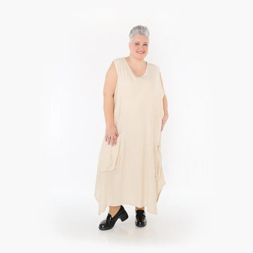  A-Form Kleid von AKH Fashion aus Viskose, 1468.07056, Beige, Ausgefallen, Zeitlos, Schick