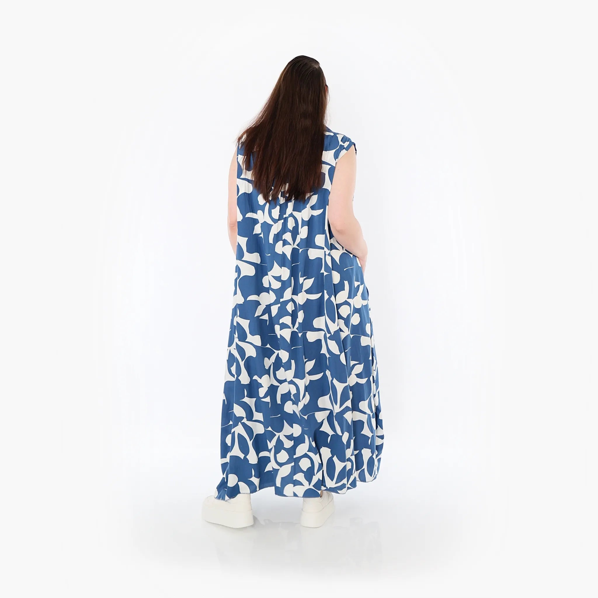  Ballon Weste von AKH Fashion aus Viskose, 1471.07066, Blau/Weiß, Muster, Ausgefallen