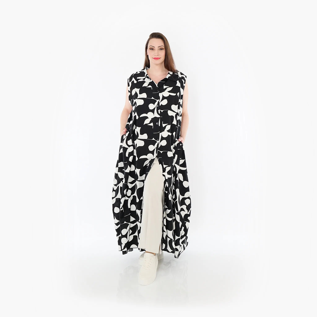  Ballon Weste von AKH Fashion aus Viskose, 1471.07066, Schwarz/Weiß, Muster, Ausgefallen