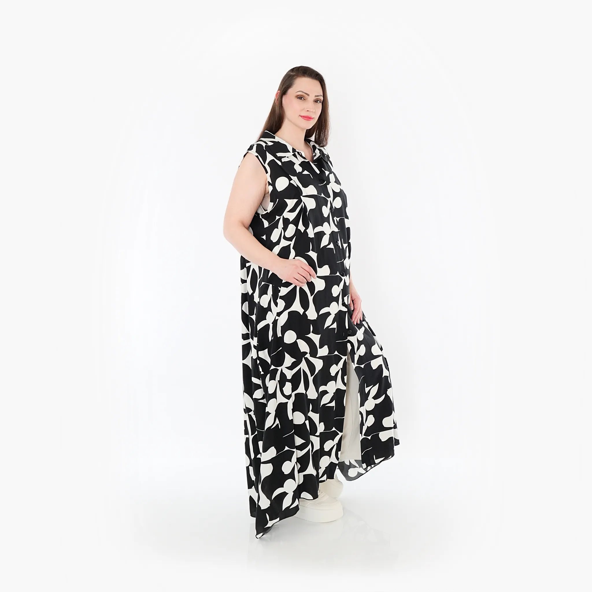  Ballon Weste von AKH Fashion aus Viskose, 1471.07066, Schwarz/Weiß, Muster, Ausgefallen