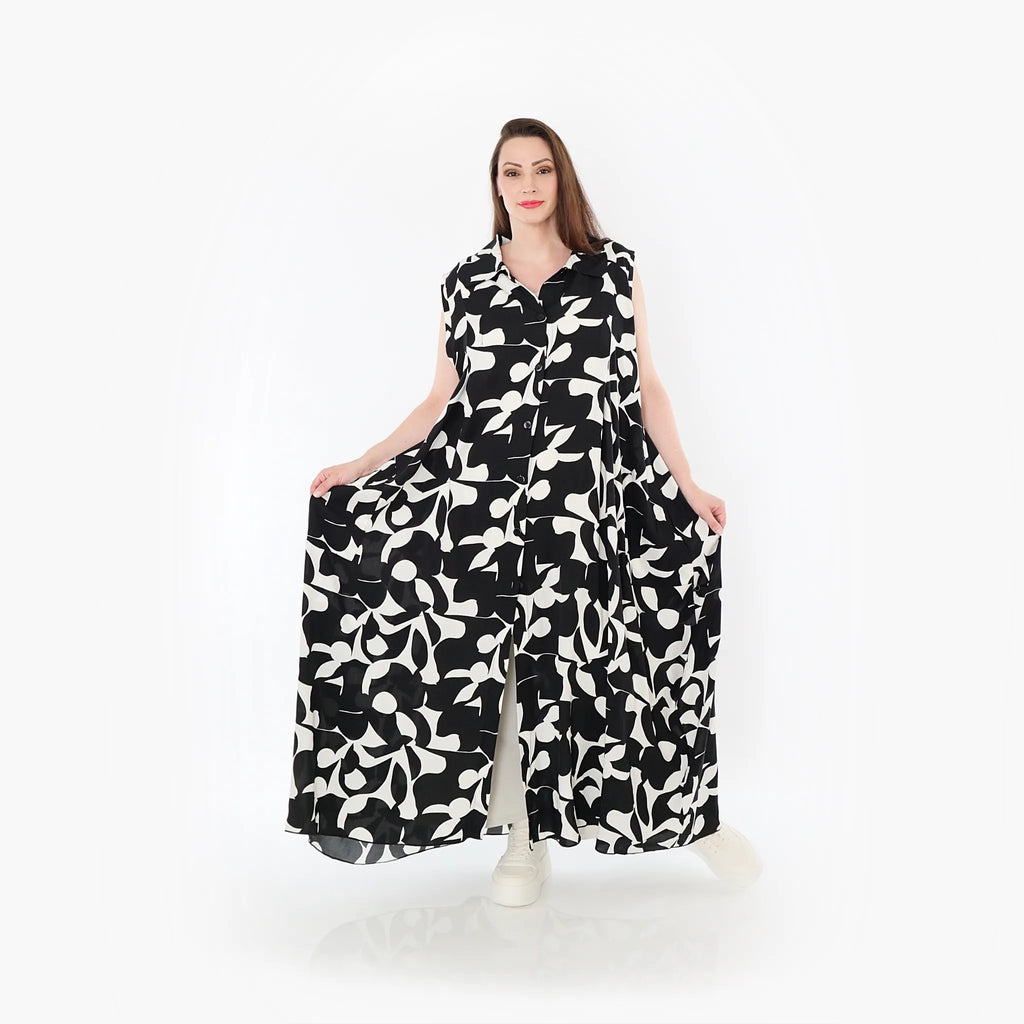  Ballon Weste von AKH Fashion aus Viskose, 1471.07066, Schwarz/Weiß, Muster, Ausgefallen