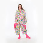  AKH Fashion Jacke in gerundeter Form, aus Viskose, 1479.00140, Multicolor, Blumen, Schick