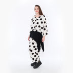  Ballonhose von AKH Fashion aus Viskose, 1480.08069, Ecru/Schwarz/Cognac, Punkte, Schick