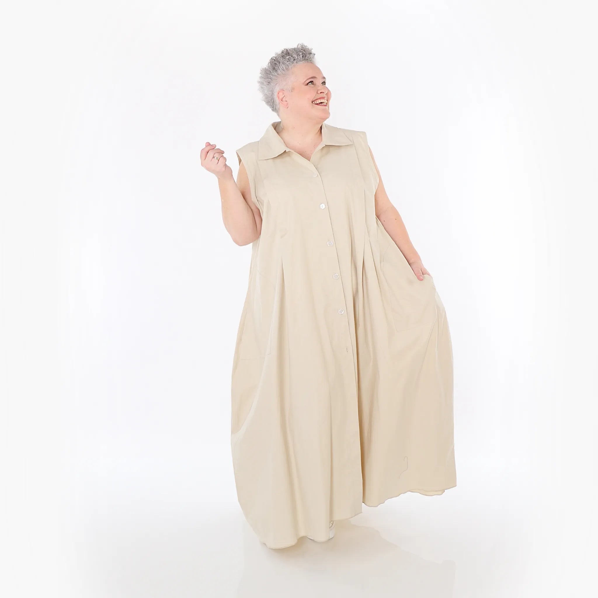 Ballon Weste von AKH Fashion aus Baumwolle, 1482.07066, Beige, Ausgefallen, Zeitlos