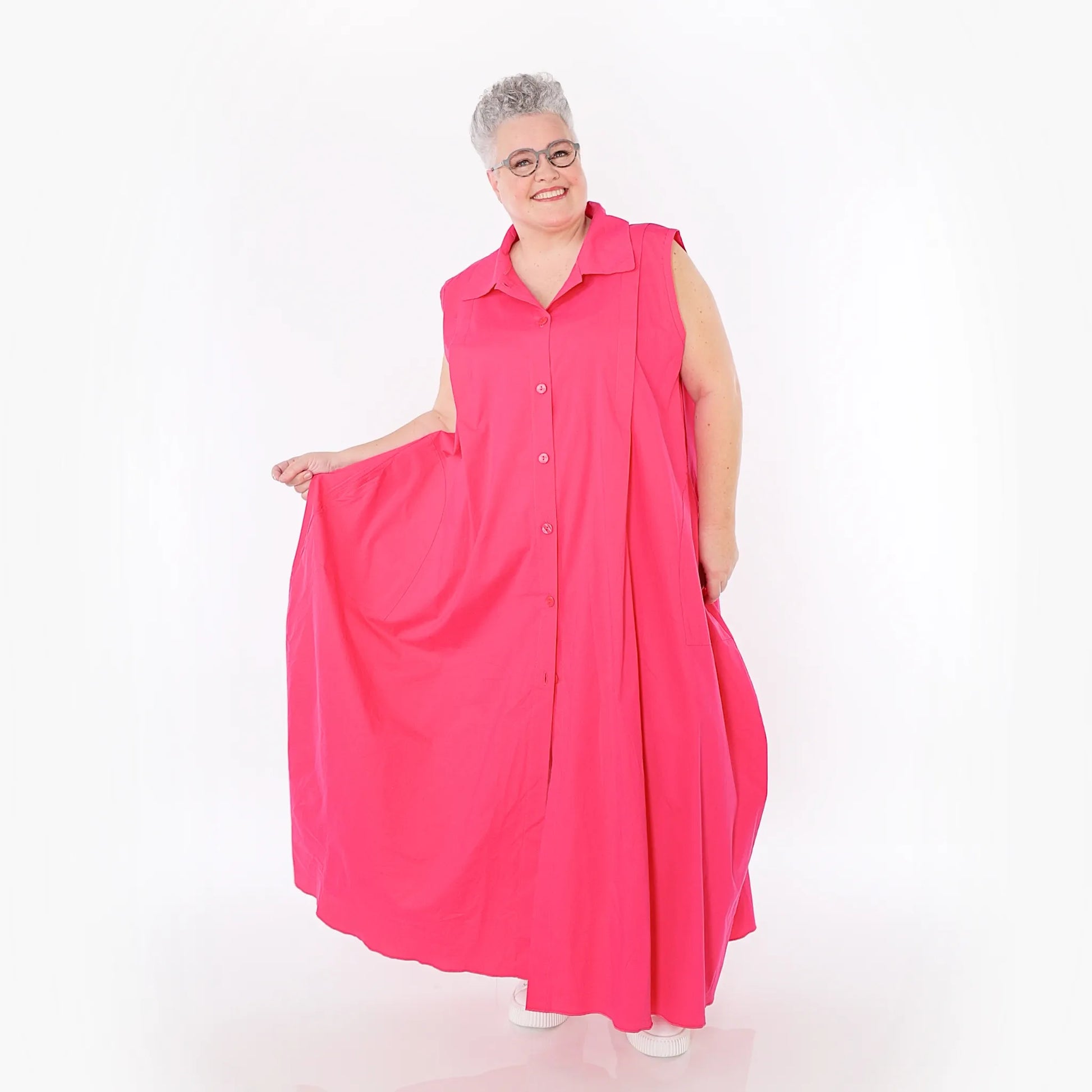  Ballon Weste von AKH Fashion aus Baumwolle, 1482.07066, Fuchsia, Ausgefallen, Zeitlos