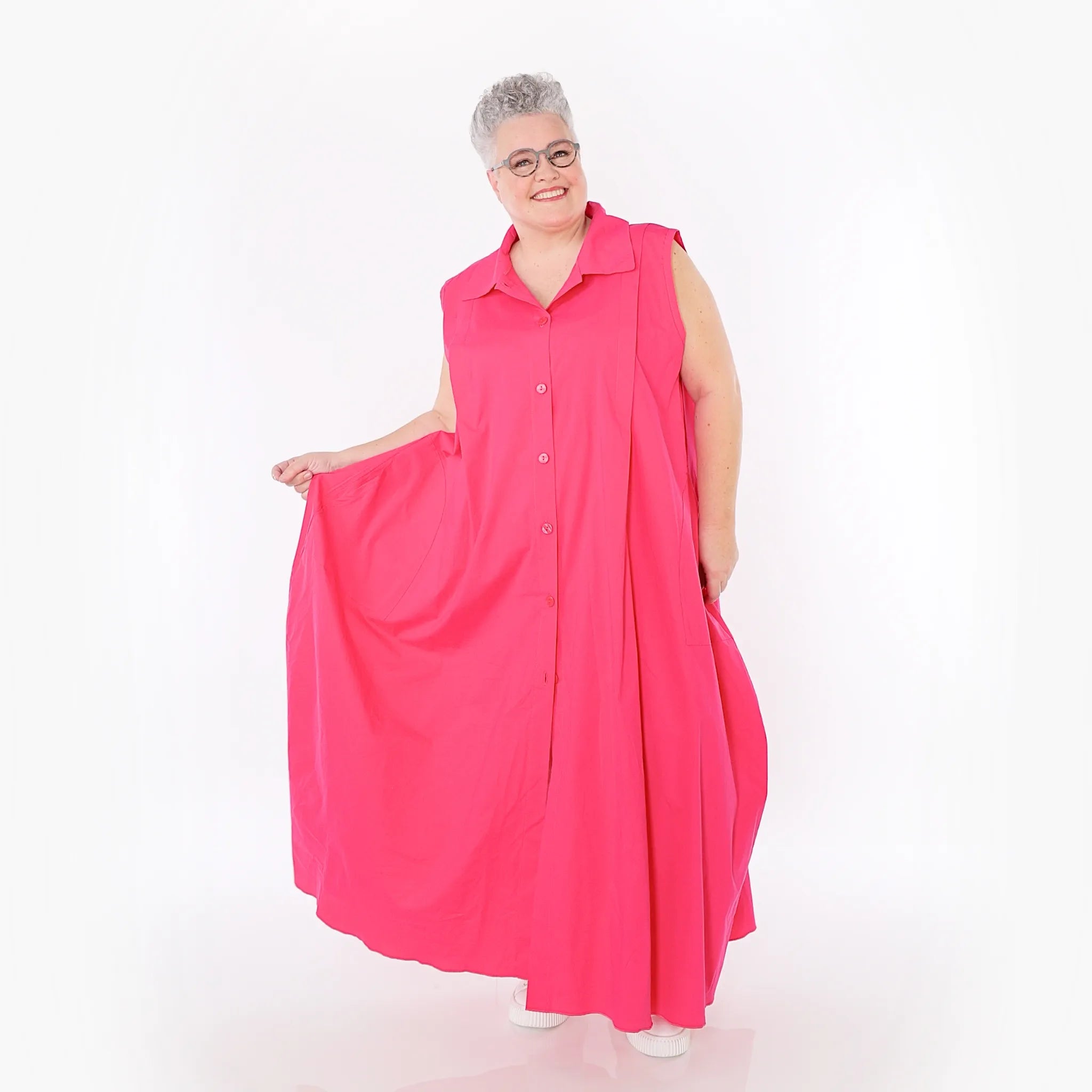  Ballon Weste von AKH Fashion aus Baumwolle, 1482.07066, Fuchsia, Ausgefallen, Zeitlos