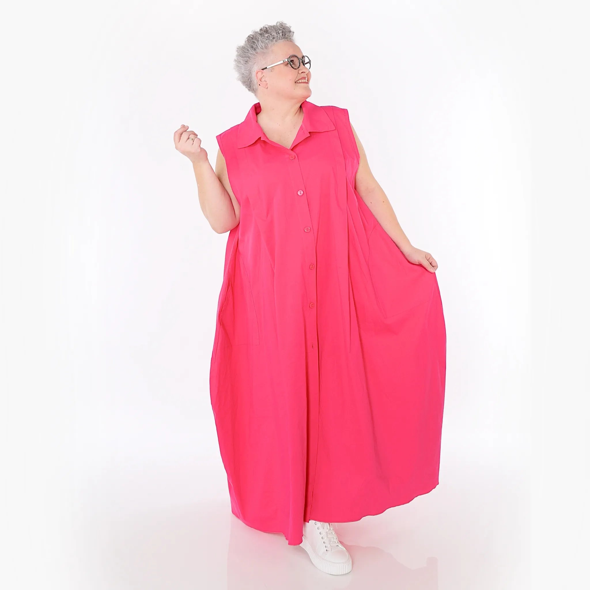  Ballon Weste von AKH Fashion aus Baumwolle, 1482.07066, Fuchsia, Ausgefallen, Zeitlos