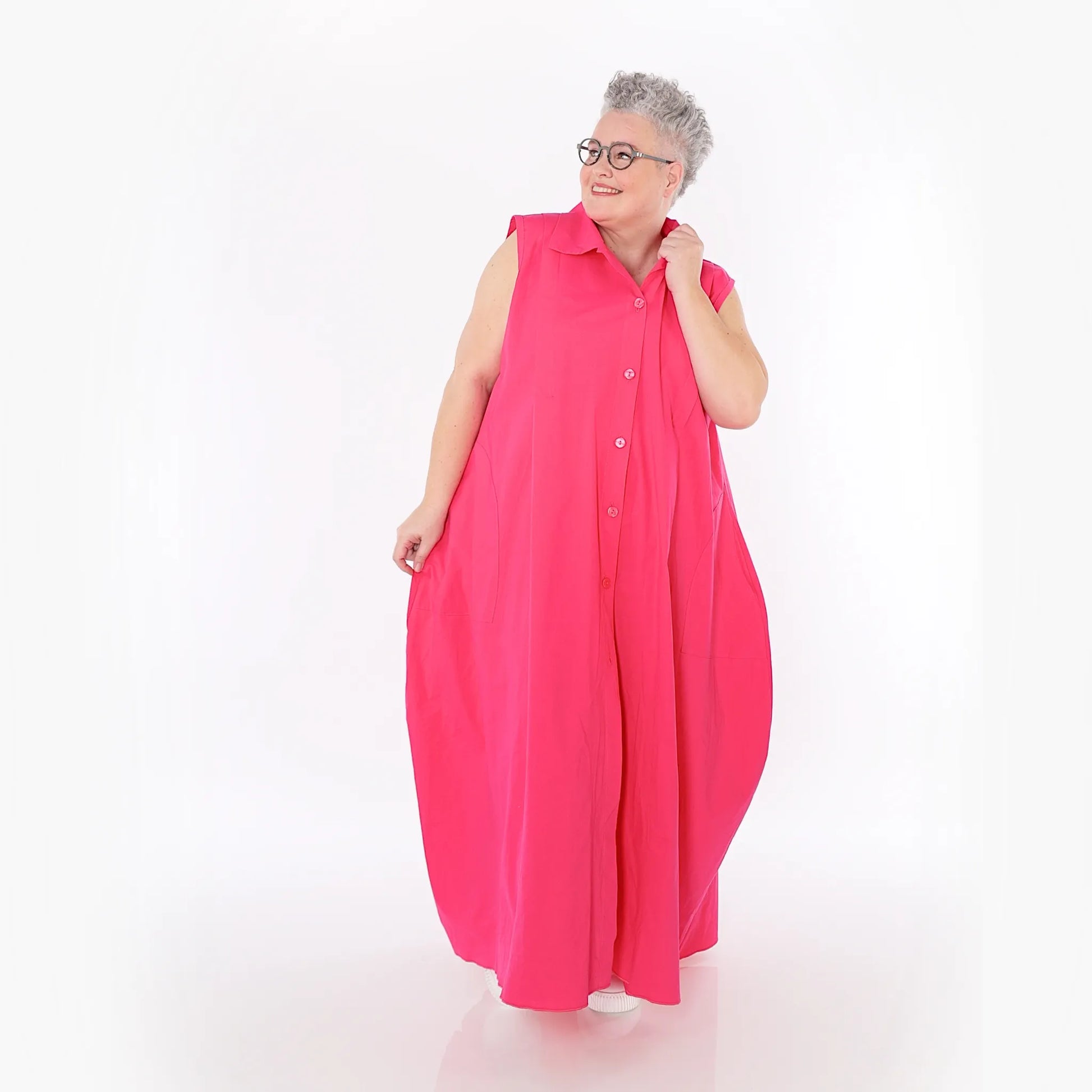  Ballon Weste von AKH Fashion aus Baumwolle, 1482.07066, Fuchsia, Ausgefallen, Zeitlos