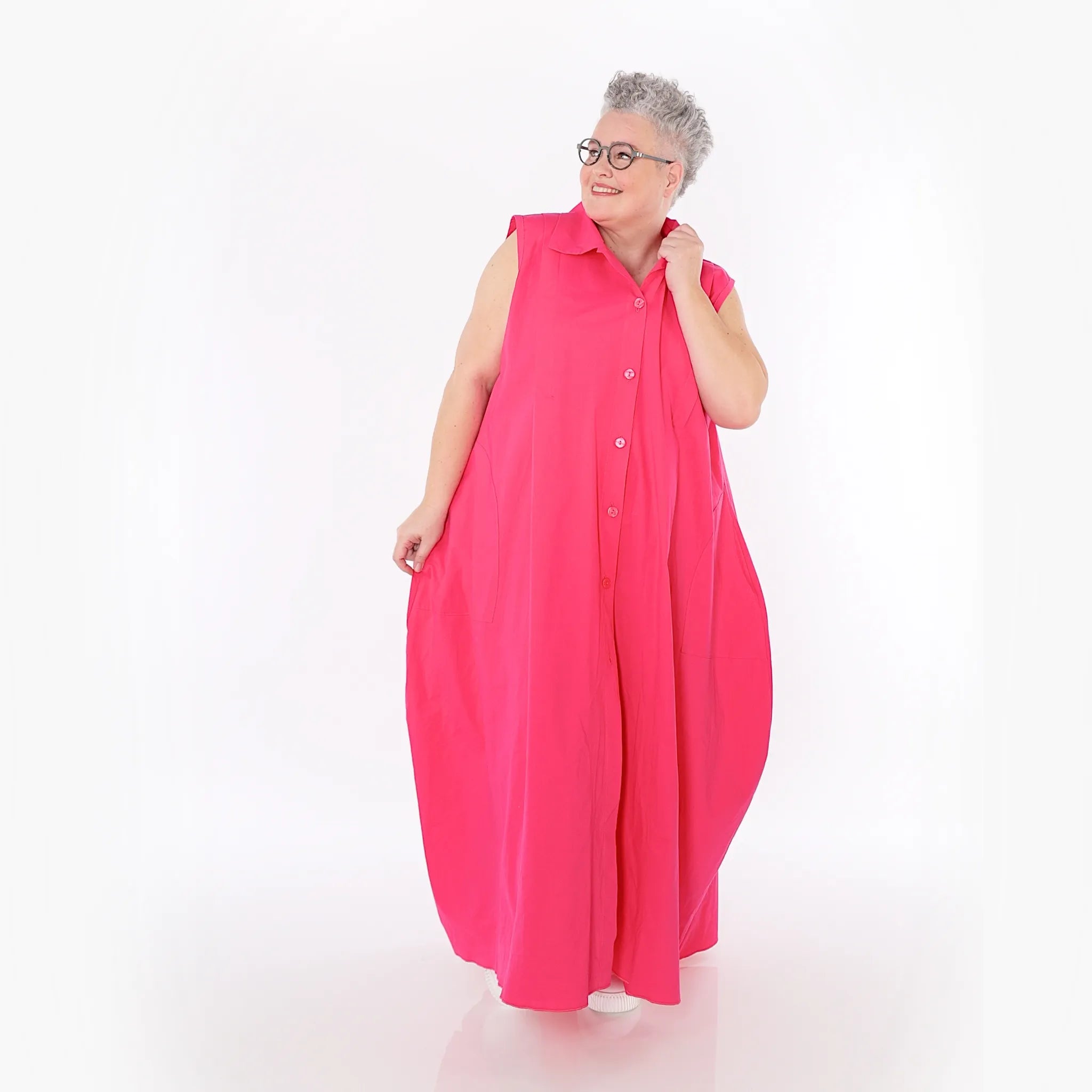  Ballon Weste von AKH Fashion aus Baumwolle, 1482.07066, Fuchsia, Ausgefallen, Zeitlos