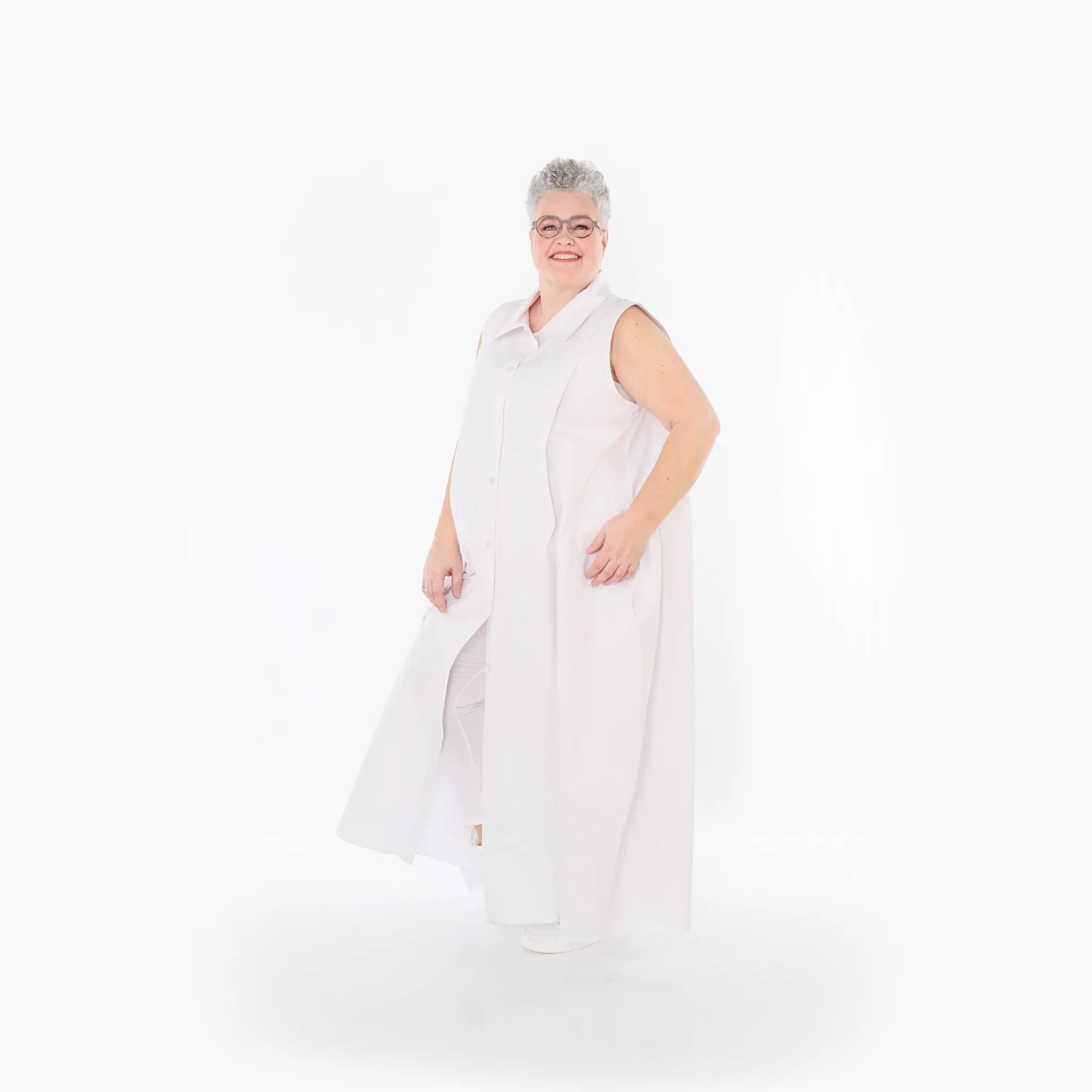  Ballon Weste von AKH Fashion aus Baumwolle, 1482.07066, Weiß, Ausgefallen, Zeitlos, Schick