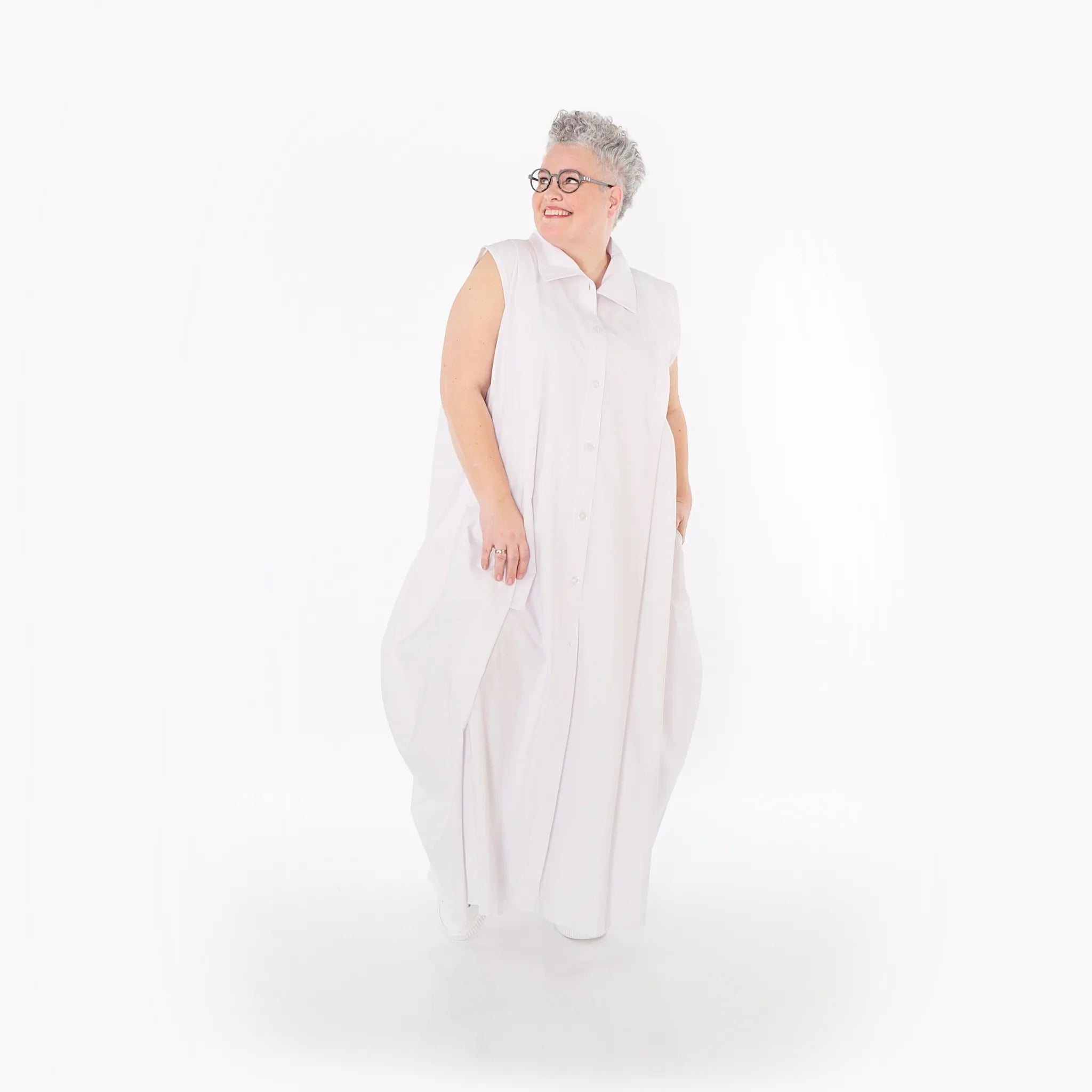  Ballon Weste von AKH Fashion aus Baumwolle, 1482.07066, Weiß, Ausgefallen, Zeitlos, Schick