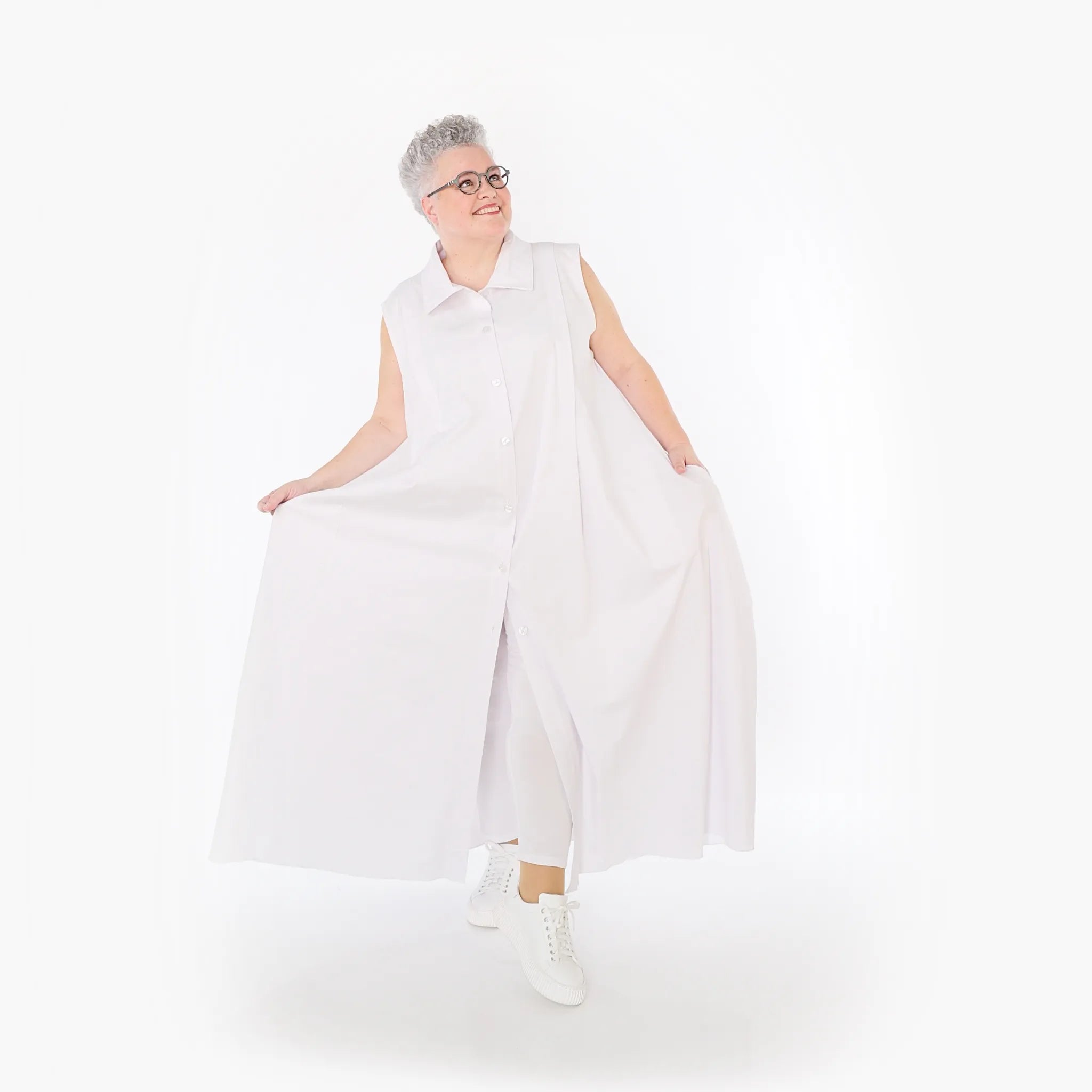  Ballon Weste von AKH Fashion aus Baumwolle, 1482.07066, Weiß, Ausgefallen, Zeitlos, Schick