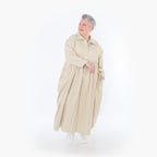  A-Form Mantel von AKH Fashion aus Baumwolle, 1482.07084, Beige, Ausgefallen, Zeitlos