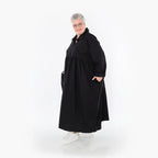  A-Form Mantel von AKH Fashion aus Baumwolle, 1482.07084, Schwarz, Ausgefallen, Zeitlos