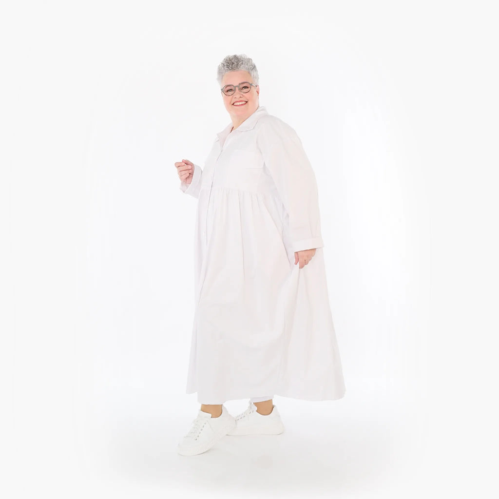  A-Form Mantel von AKH Fashion aus Baumwolle, 1482.07084, Weiß, Ausgefallen, Zeitlos