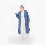 A-Form Mantel von AKH Fashion aus Baumwolle, 1483.07088, Jeansblau, Ausgefallen, Zeitlos