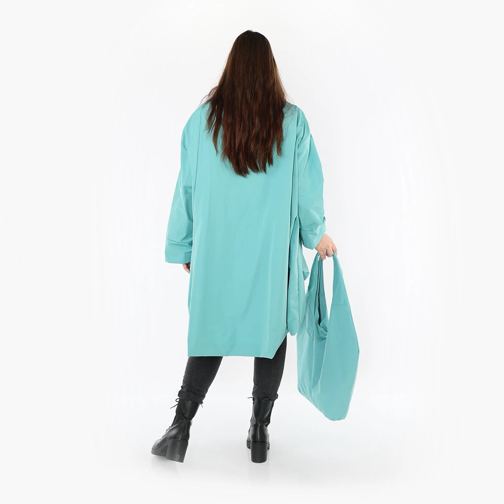  AKH Fashion Mantel in Vokuhila-Form, aus Baumwolle, 1493.02276, Mint, Ausgefallen, Zeitlos