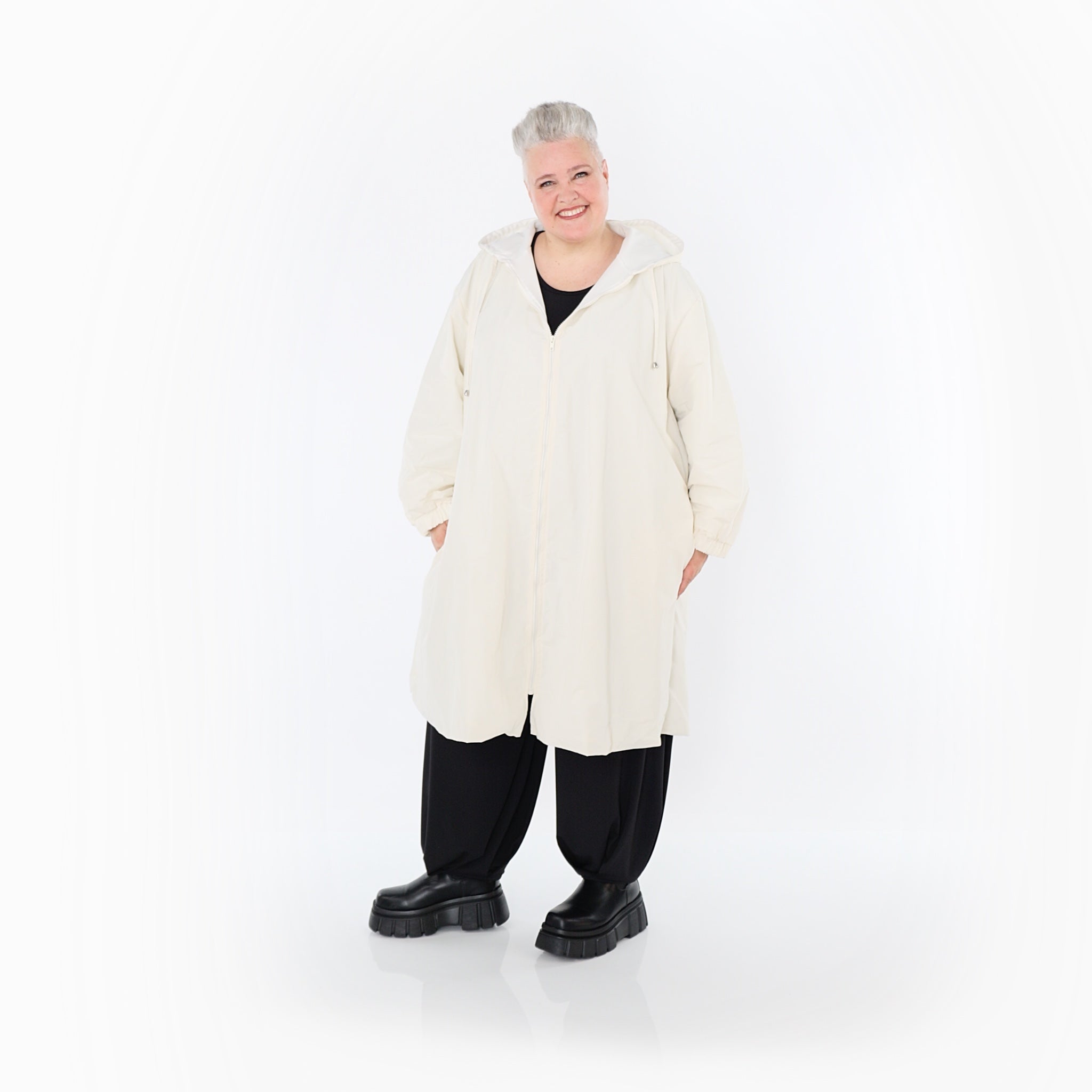  AKH Fashion Mantel in gerader Form, aus Baumwolle, 1493.07102, Offwhite, Ausgefallen