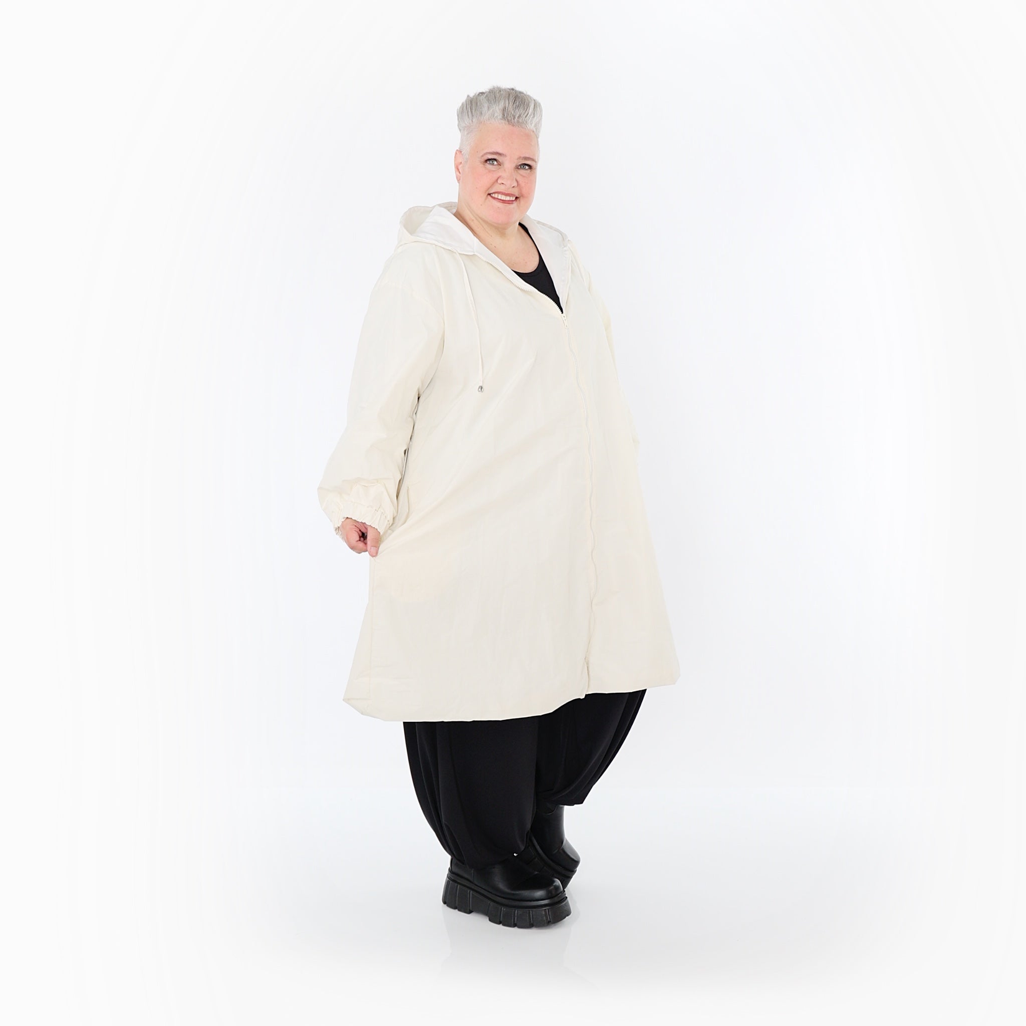  AKH Fashion Mantel in gerader Form, aus Baumwolle, 1493.07102, Offwhite, Ausgefallen