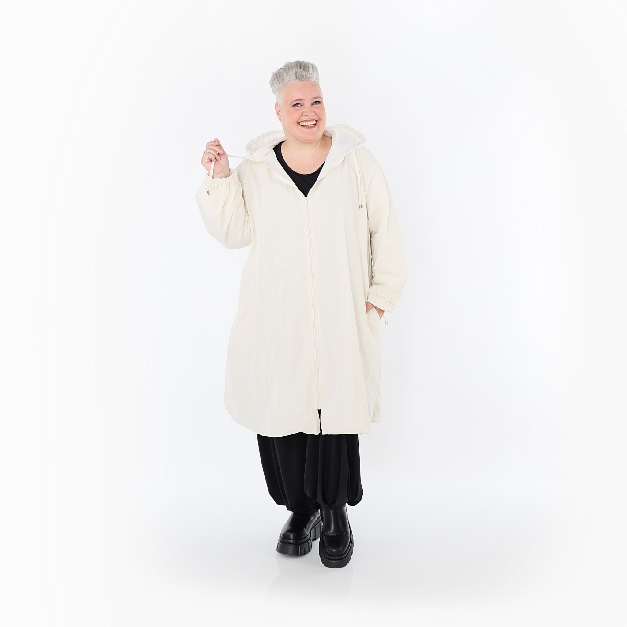  AKH Fashion Mantel in gerader Form, aus Baumwolle, 1493.07102, Offwhite, Ausgefallen