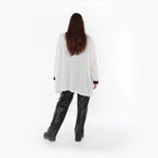  A-Form Bigshirt von AKH Fashion aus Baumwolle, 1498.07060, Weiß/Schwarz, Streifen, Schick