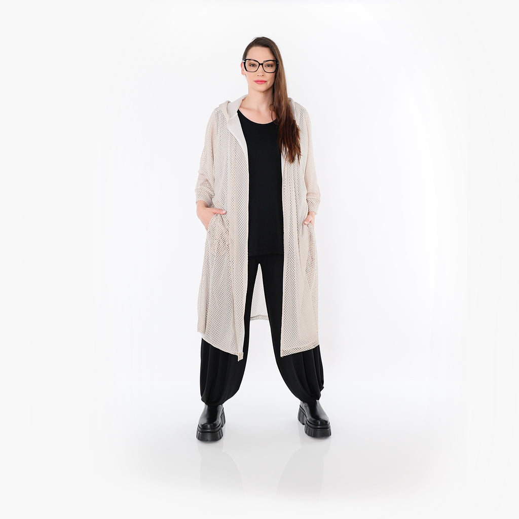  AKH Fashion Cardigan in gerader Form, aus Baumwolle, 1500.07068, Beige, Ausgefallen