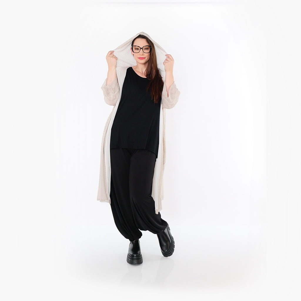  AKH Fashion Cardigan in gerader Form, aus Baumwolle, 1500.07068, Beige, Ausgefallen